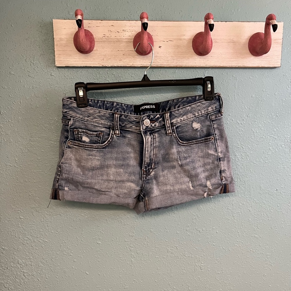 Express Jean Shorts Shortie Relaxed Low Rise 6
